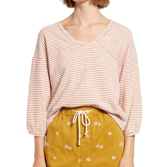 Madewell Wild Ginger Stripe Sweatshirt 